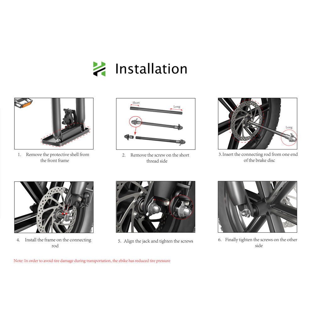 K6-L-Front Wheel Axle - Hikeep ebike
